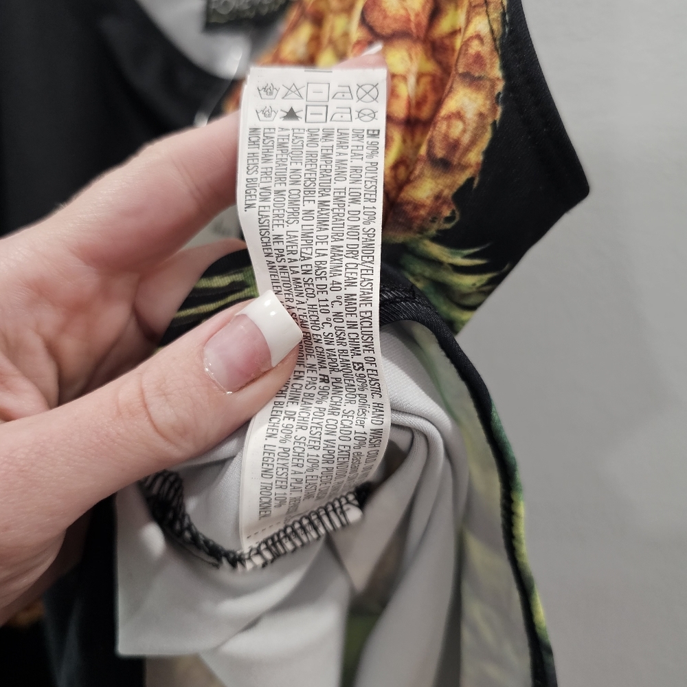 Forever 21 Black Pineapple Print One Piece Swimsuit - Picture 6 of 7